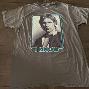 Disney Men's Gray Han Solo Graphic T‑Shirt - I Know